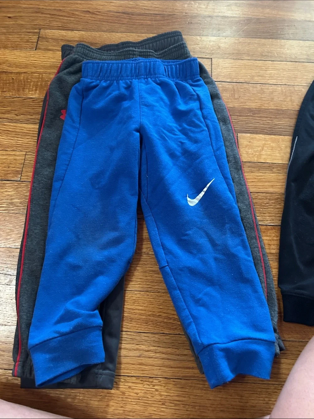 Under Armour Boys' Charcoal Gray Athletic Joggers with Orange Logo